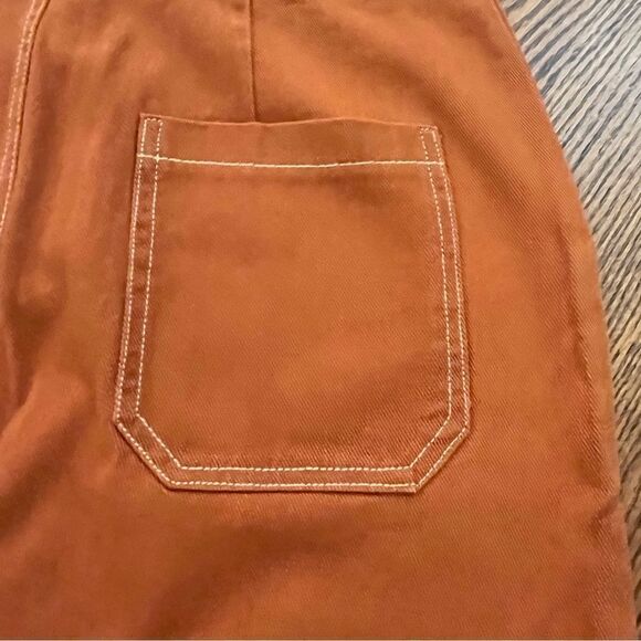 FRANCESCA’S Sofi Angel Rust Mini Skirt Size M Burnt Orange Umber - Picture 4 of 8